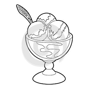 Ice cream icon, outline style