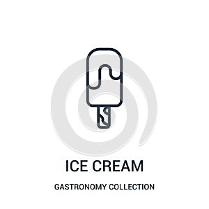 ice cream icon vector from gastronomy collection collection. Thin line ice cream outline icon vector illustration