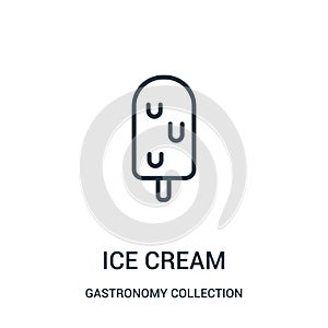 ice cream icon vector from gastronomy collection collection. Thin line ice cream outline icon vector illustration