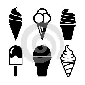 Ice cream icons set â€“ vector