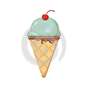Ice cream illustration. Summer food vector.