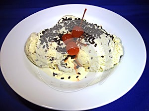 Ice Cream with Jimmies and Cherries photo