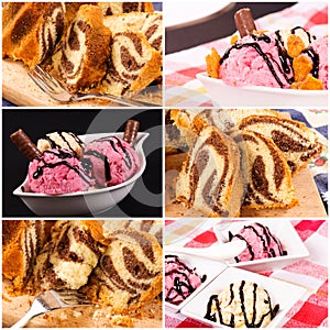 Ice cream and kugelhopf