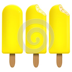 Ice cream lemon set on white background for Your business project. Realistic Snacks for ice cream from milk. Ice lolly. Vector