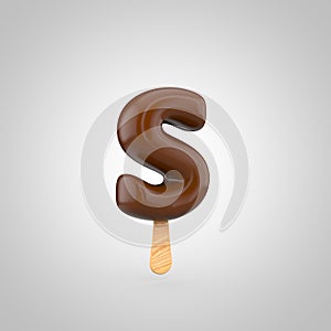 Ice cream letter S lowercase isolated on white background