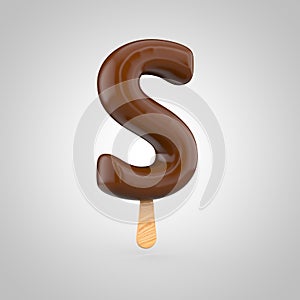 Ice cream letter S uppercase isolated on white background