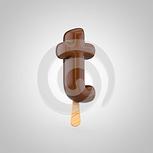 Ice cream letter T lowercase isolated on white background