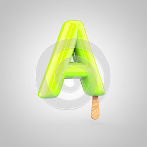 Ice cream letter A uppercase isolated on white background