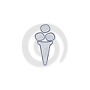 ice cream line icon. ice cream hand drawn pen style line icon