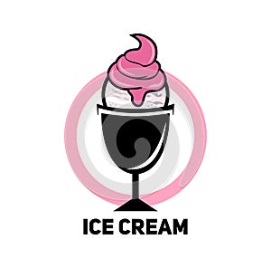 Ice cream logo design illustration