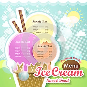 Ice cream menu cover