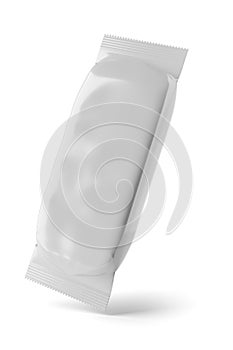 Ice cream mock-up. Clean package of popsicle isolated on white. 3D rendering