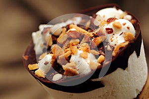 Ice cream with nuts