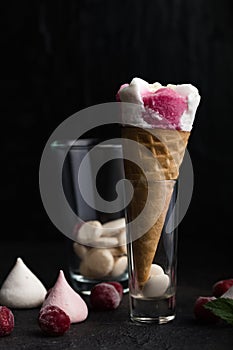Ice Cream over black background. Ice Cream over black background