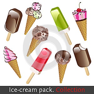 Ice cream pack. Collection