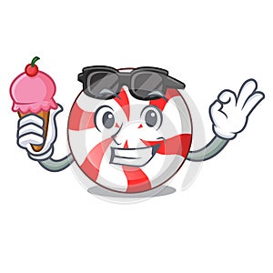 With ice cream peppermint candy character cartoon