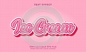 Ice cream pink text effect and style