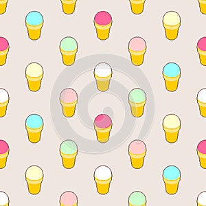 Ice cream pixel art pattern seamless. Sweets 8 bit background