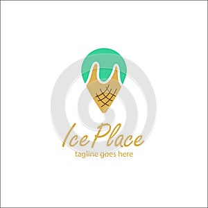 Ice Cream Placed Logo Design Template simpe and unique
