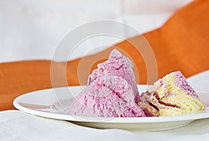 Ice cream on a plate