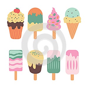 Ice Cream and Popsicle Vector Set