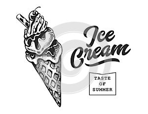 Ice Cream Retro Emblem