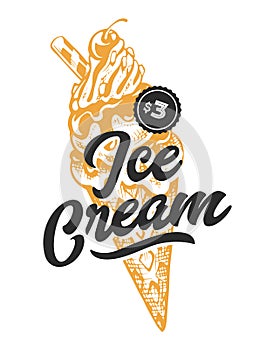Ice Cream Retro Emblem