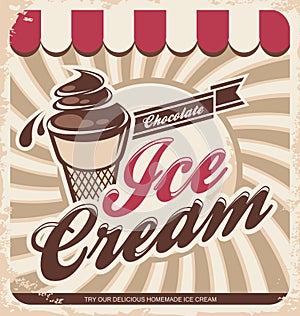 Ice cream retro poster