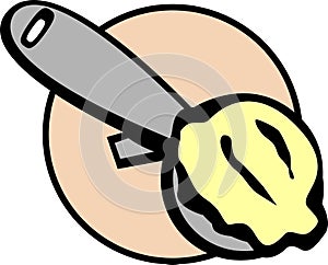 ice cream scoop vector illustration