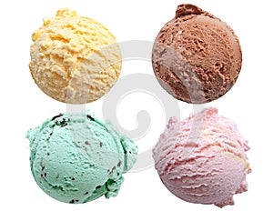 Ice cream scoops flavors