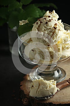 Ice cream scoops in an ice cream bowl