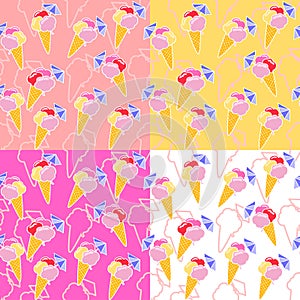 Ice cream seamless pattern