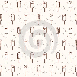 Ice cream seamless pattern.