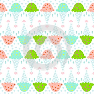 Ice cream seamless pattern