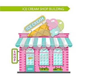 Ice cream shop building