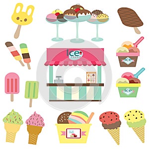 Ice cream shop set