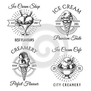 Ice cream sketch badges