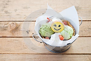 Ice cream with smile face