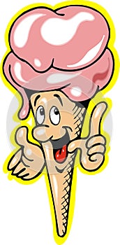 Ice cream is smiling