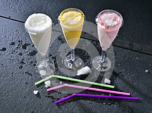 Ice cream sorbets with ice