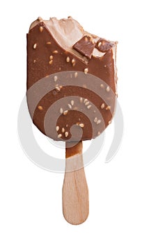 Ice cream on stick in chocolate glaze