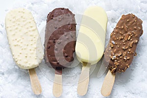 Ice cream on stick in ice