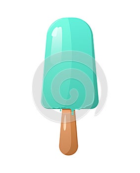 Ice cream on a stick. Ice cream in bluecolor isolated on white background idea for a poster, postcard, t-shirt. Wild