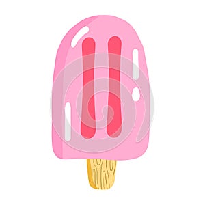 Ice cream sticks, pink milk flavor