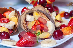 Ice cream strawberry with fruits