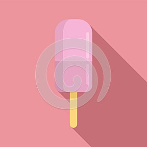 Ice cream summer beach icon, flat style