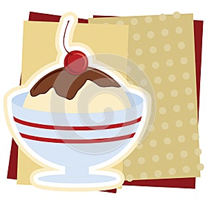 Ice Cream Sundae Illustration