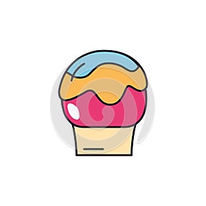 Ice cream sweet and candies icon line fill