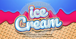 Ice Cream Text Style Effect. Editable Graphic Text Template