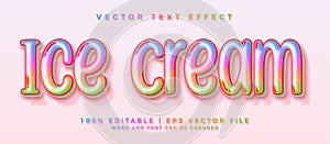 Ice cream text, sweet and rainbow editable text effect